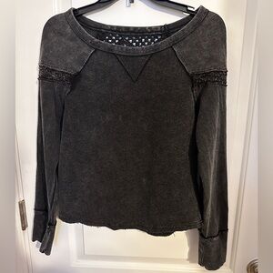 LIKES WILL GET 10%+ OFF. Women's Dark Grey Long Sleeve Top